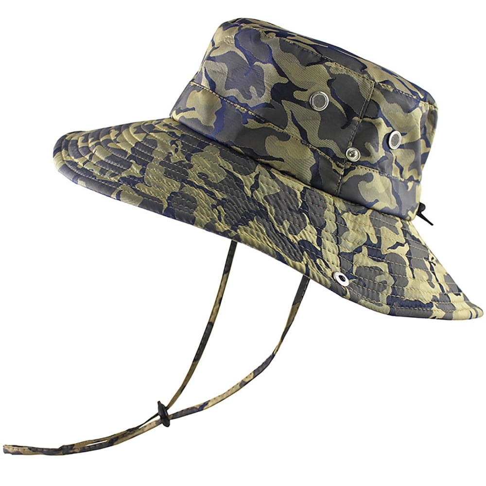 Fisherman Hat Outdoor Camouflage Fishing Hat Sunshade Sun Hat Khaki