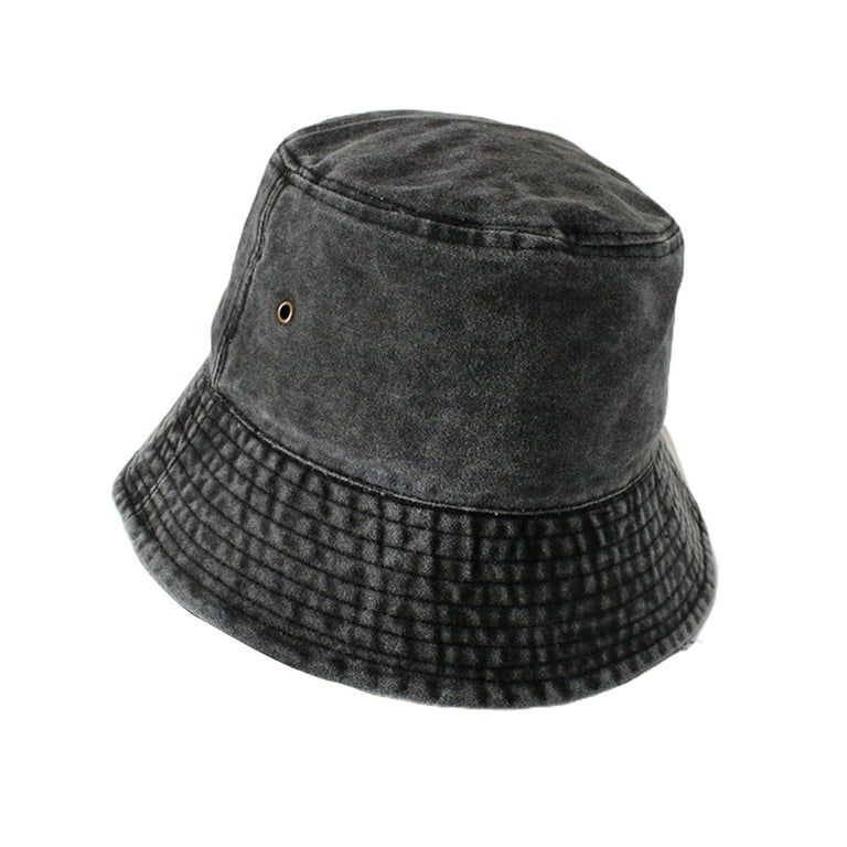 Fisherman Hat Vintage Foldable Denim Simple Style Bucket Hat for Men