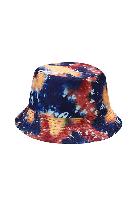 Fisherman Hat for Women Men BWASD Casual Tie Dye Double Sun Visor Hat Trendy Wide Brim Bucket Cap for Outdoor Beach Vacation Travel Spring Summer Blue