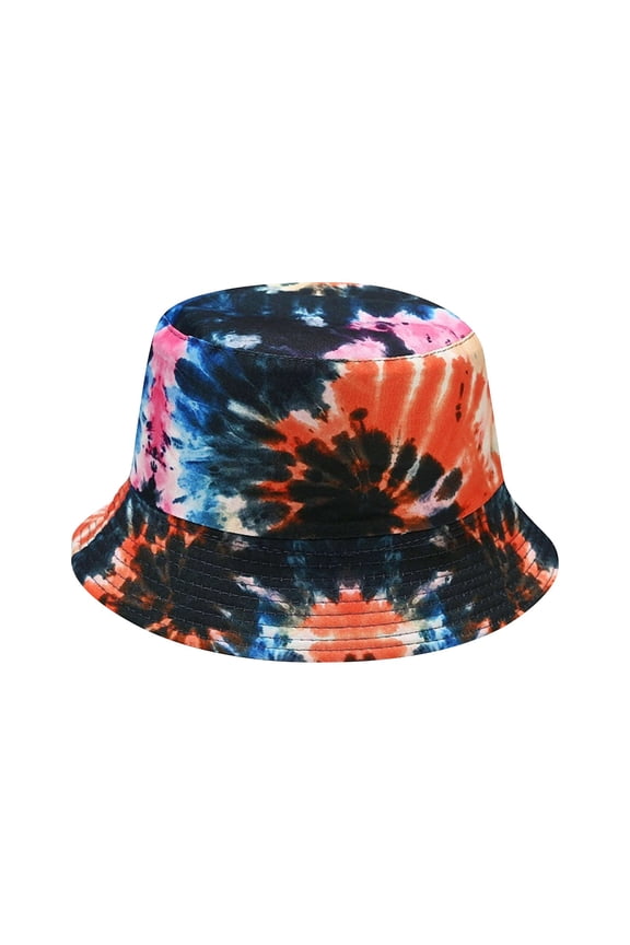 Fisherman Hat for Women Men BWASD Casual Tie Dye Double Sun Visor Hat Trendy Wide Brim Bucket Cap for Outdoor Beach Vacation Travel Spring Summer Blue