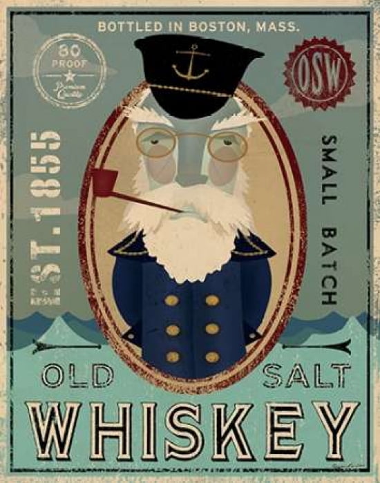 Fisherman III Old Salt Whiskey Canvas Art - Fowler Ryan (22 x 28)