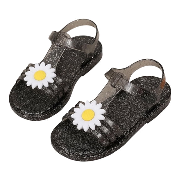 Fisherman Jelly Sandal for Toddlers Girl's Open Toe Waterproof Summer Beach Dress Shoes for All Day Wear Black 13.5 Little Kids