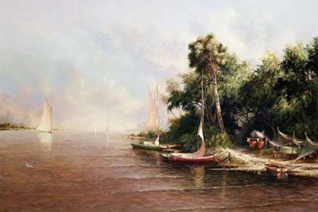 Fisherman Landing Canvas Art - Art Fronckowiak (24 x 36)
