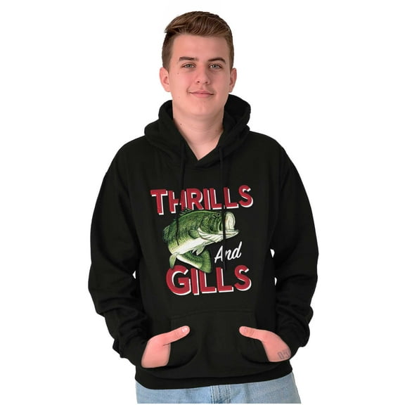 Fisherman Life Thrills and Gills Hoodie Sweatshirt Women Men Brisco Brands M