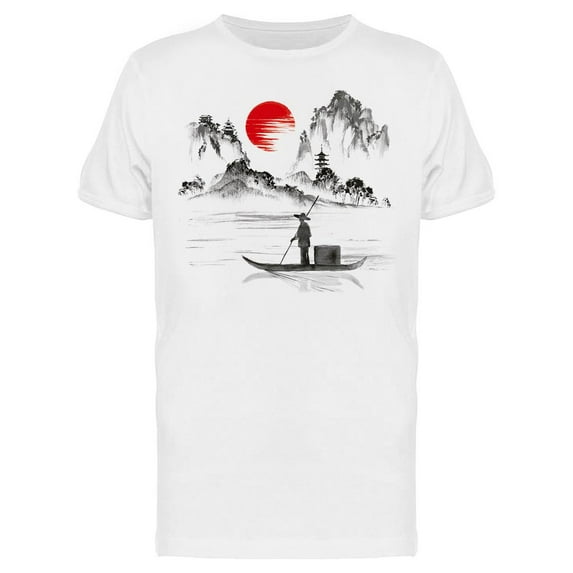 Fisherman Looks At The Landscape T-Shirt Men -Image by Shutterstock, Male XX-Large
