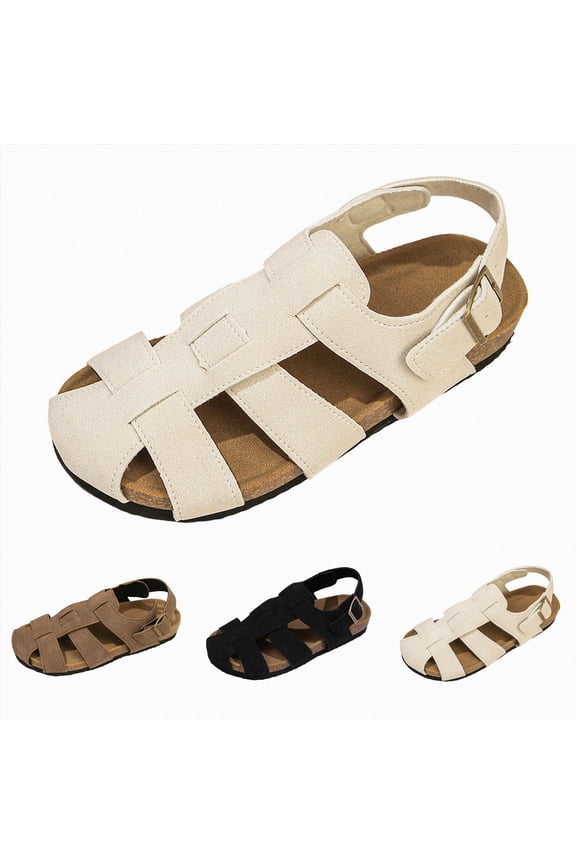 Fisherman Sandals for Women Closed Toe Clogs Cork Footbed Arch Support Suede Slip on Adjustable Ankle Strap Summer Comfortable Shoes Black Size 9