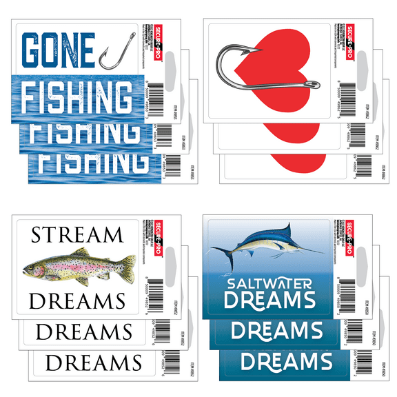 Fisherman Sticker Value Pack - 12 Pieces
