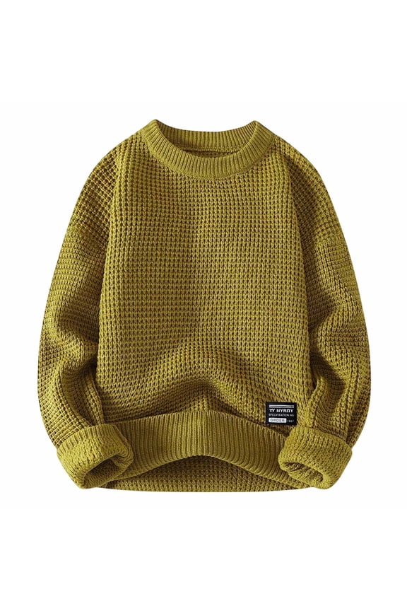 Fisherman Sweater Men Lightweight Color Block Tops Thermal Outerwear Men's Fashion with Zipper, Yellow, Size XL