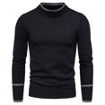 thumbnail image 1 of Fisherman Sweater Men Quarter Zip Solid Color Shirts Comfortable Dailywear Men's Fashion with Buttons, Black, Size M, 1 of 7