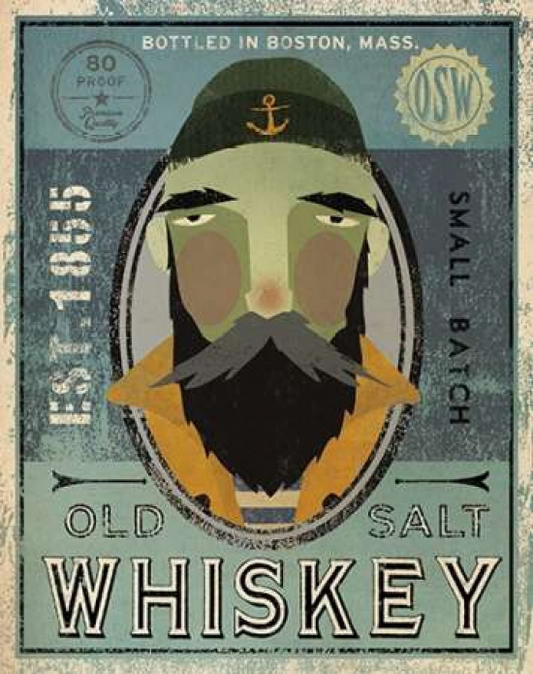 Fisherman V Old Salt Whiskey Canvas Art - Ryan Fowler (20 x 24)