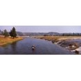 thumbnail image 1 of Fisherman fishing in a river, Firehole River, Yellowstone National Park, Wyoming, USA Poster Print (27 x 9), 1 of 1