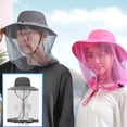 thumbnail image 1 of Fisherman hat sun hat anti-mosquito head net outdoor fisherman hat with hidden mesh/rose Red, 1 of 6