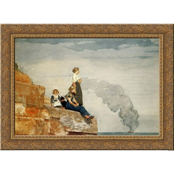Fisherman's Family 24x19 Gold Ornate Wood Framed Canvas Art by Homer, Winslow