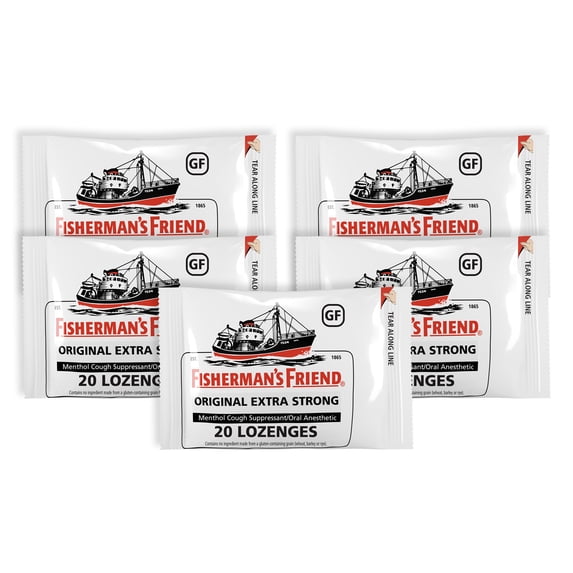 Fisherman's Friend Original Extra Strong Menthol Cough Suppressant and Sore Throat Lozenges, 100 count