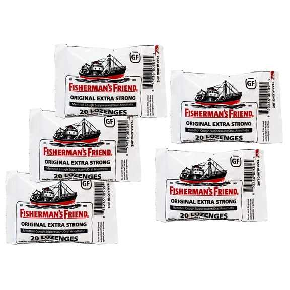 Fisherman's Friend Cough Suppressant & Sore Throat Lozenges, Original Extra Strong, Menthol, 100 Ct