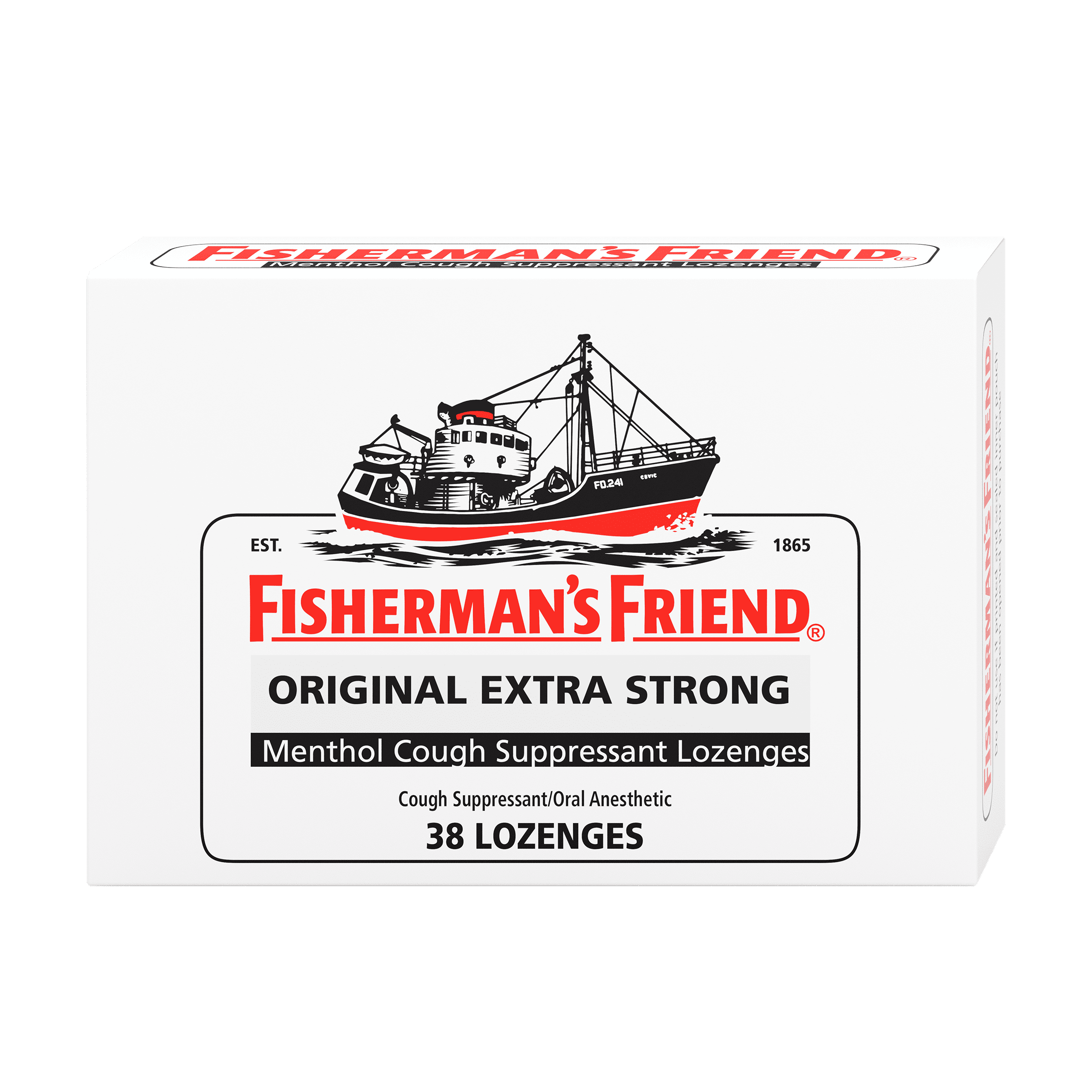 Fisherman’s Friend Cough Suppressant & Sore Throat Lozenges, Original Extra  Strong, Menthol, 38CT
