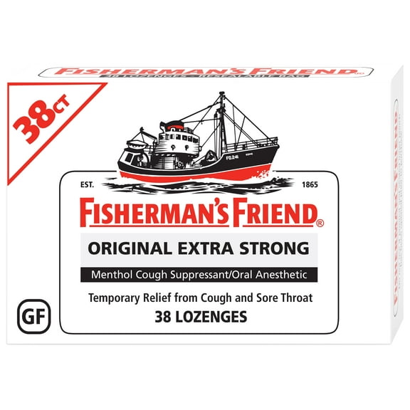 Fisherman’s Friend Cough Suppressant & Sore Throat Lozenges, Original Extra Strong, Menthol, 38Count