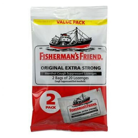 Fisherman's Friend Extra Strong Menthol Cough Suppressant Lozenges, 40 Ct