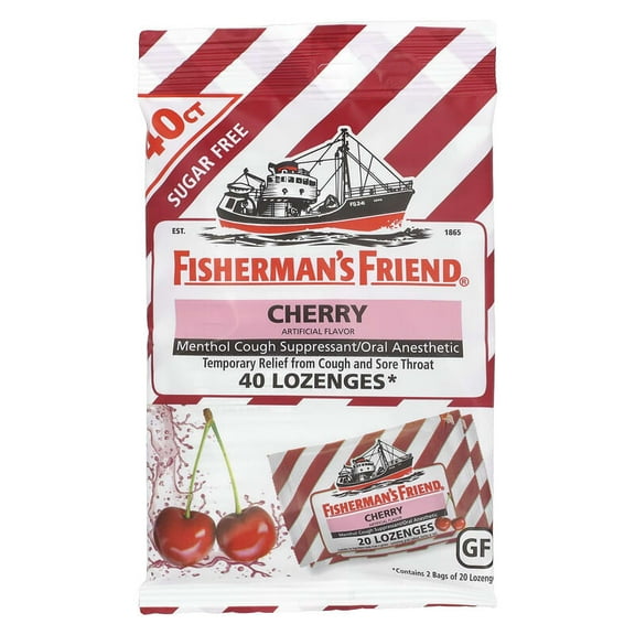 Fisherman's Friend, Menthol Cough Suppressant Lozenges, Sugar Free, Cherry, 40 Lozenges