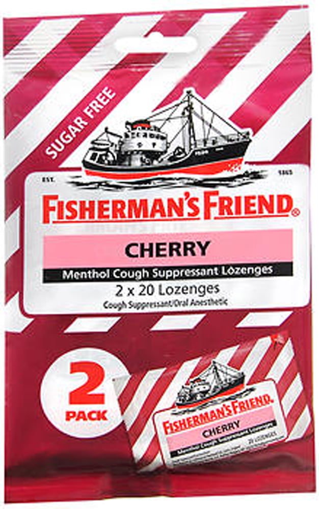 Fisherman's Friend Menthol Cough Suppressant Lozenges, Sugar Free, Cherry, 40 Lozenges