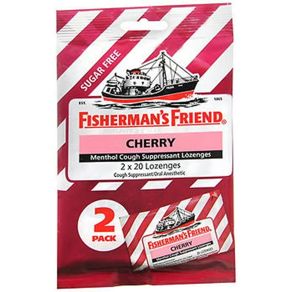 Fisherman's Friend Menthol Cough Suppressant Lozenges, Sugar Free, Cherry, 40 Lozenges
