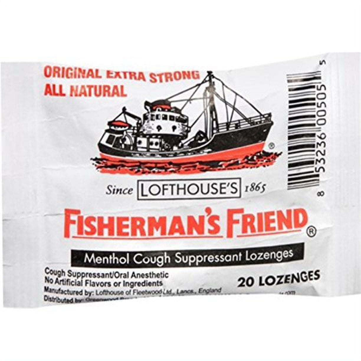 Fisherman's Friend Menthol Cough Suppressant Natural, 20 ct