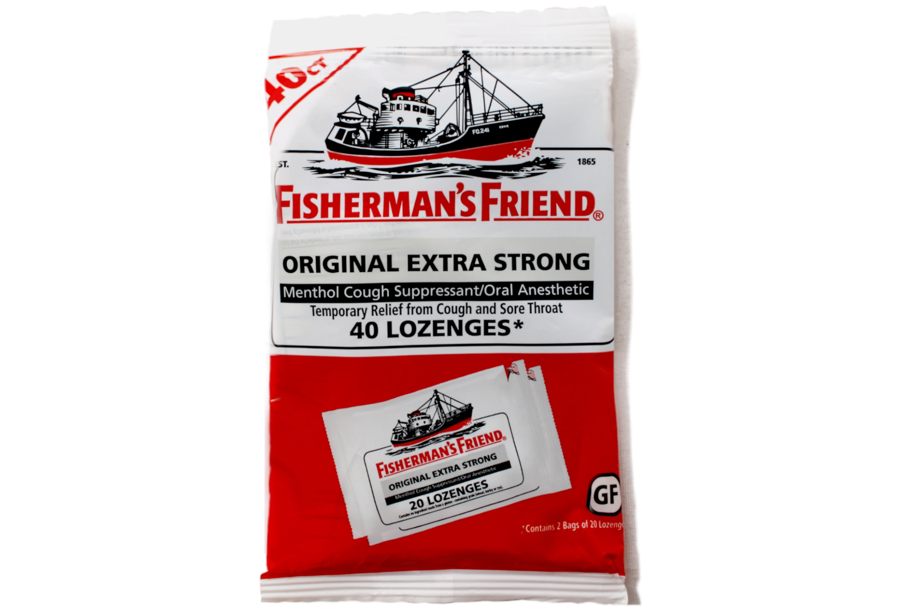 Fisherman's Friend Original Extra Strong Cough Suppressant Lozenges, 40-Count Bags (Pack of 12)