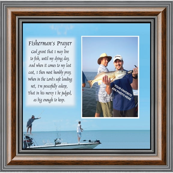 Fisherman's Prayer, Fishing Gifts, Beach, Boating or Fishing Decor, Personalized Picture Frame, 10X10 9703