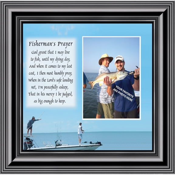 Fisherman's Prayer, Fishing Gifts, Beach, Boating or Fishing Decor, Personalized Picture Frame, 10X10 9703