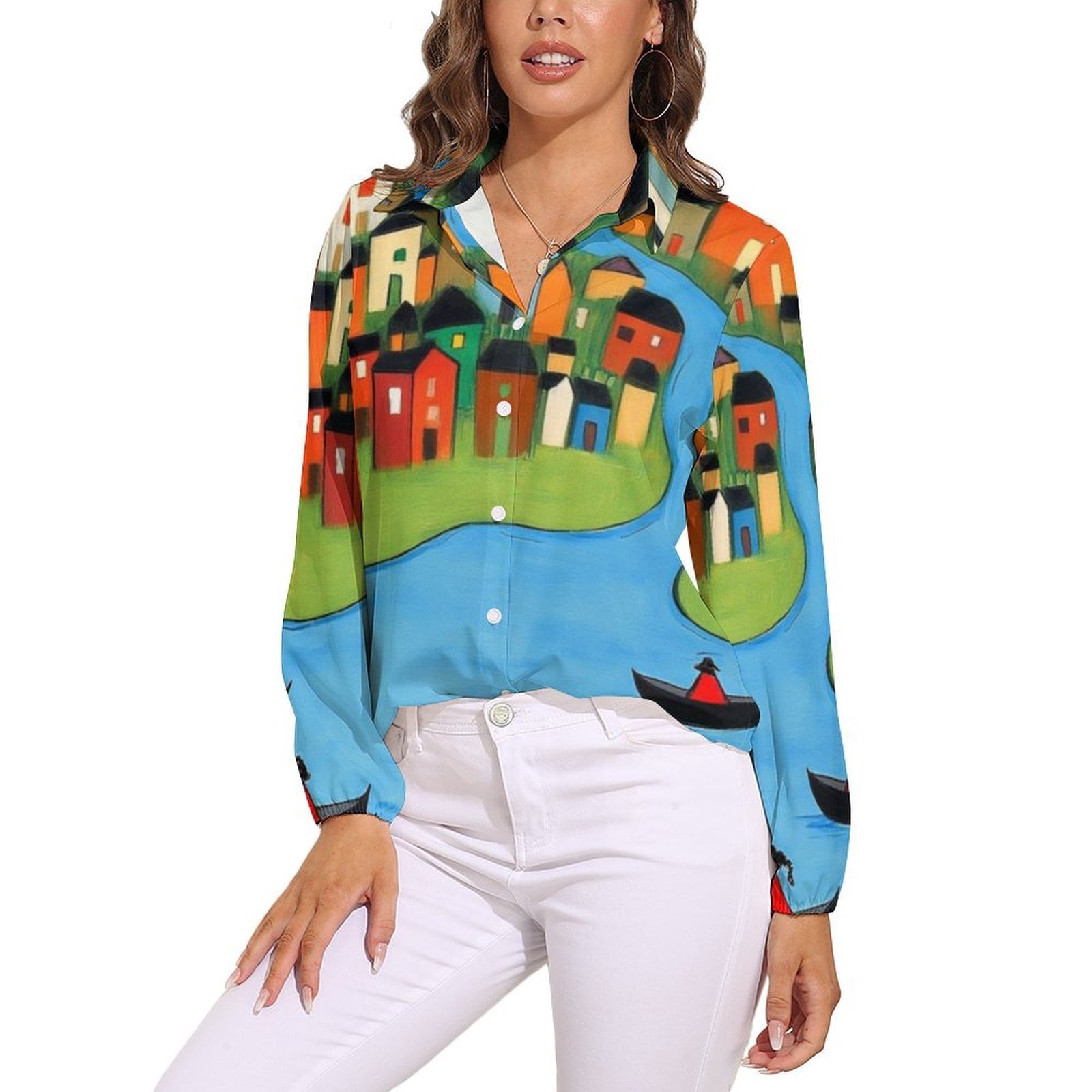 WIDE SLEEVE BLOUSE A PAINTED VILLAGE