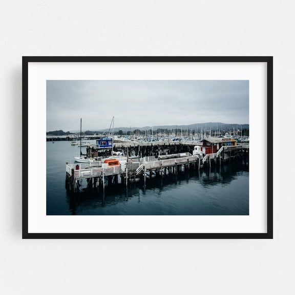 Fisherman's Wharf, Monterey - Monterey California Photography Black Framed Wall Art Print 20 x 30 inches