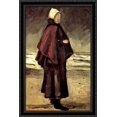 thumbnail image 1 of Fisherman's Wife on the Beach 28x40 Large Black Ornate Wood Framed Canvas Art by Vincent van Gogh, 1 of 2
