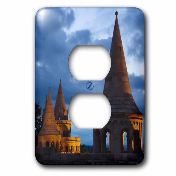 3dRose, Fishermans Bastion, Castle Hil, Budapest, Hungary - EU13 KSU0008 - Keren Su, 2 plug outlet cover