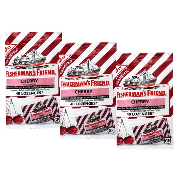 Fishermans Friend Sugar Free Cherry Flavor Lozenges, 40 ea, 12 pack, 3 Pack