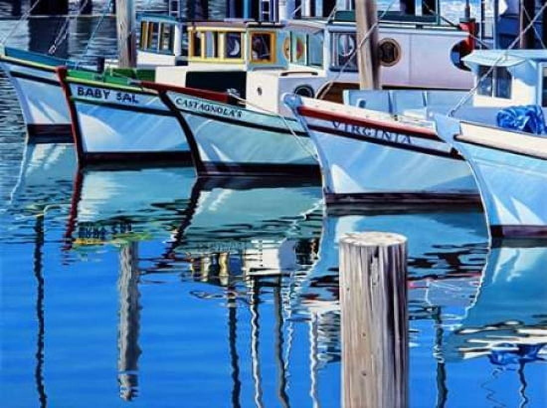 Fishermans Wharf Reflections Canvas Art - Michael Schuh (18 x 24)