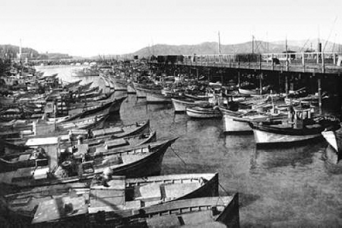 Fishermans Wharf San Francisco CA Canvas Art - Vintage San Francisco (12 x 18)