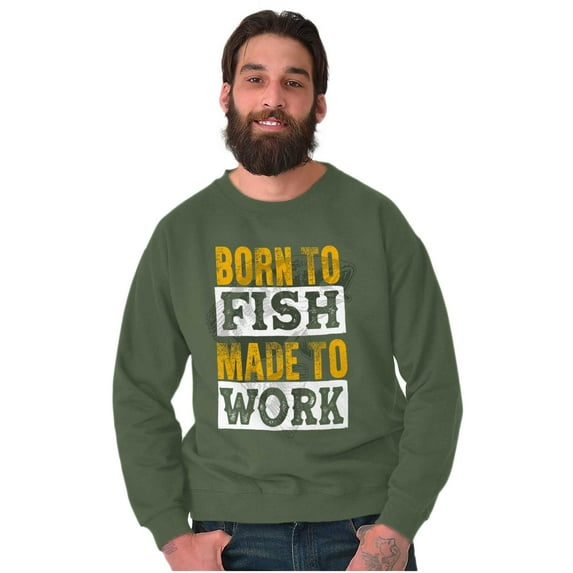 Fishermen Born to Fish Made to Work Unisex Plus Size Sweatshirt Brisco Brands 2X