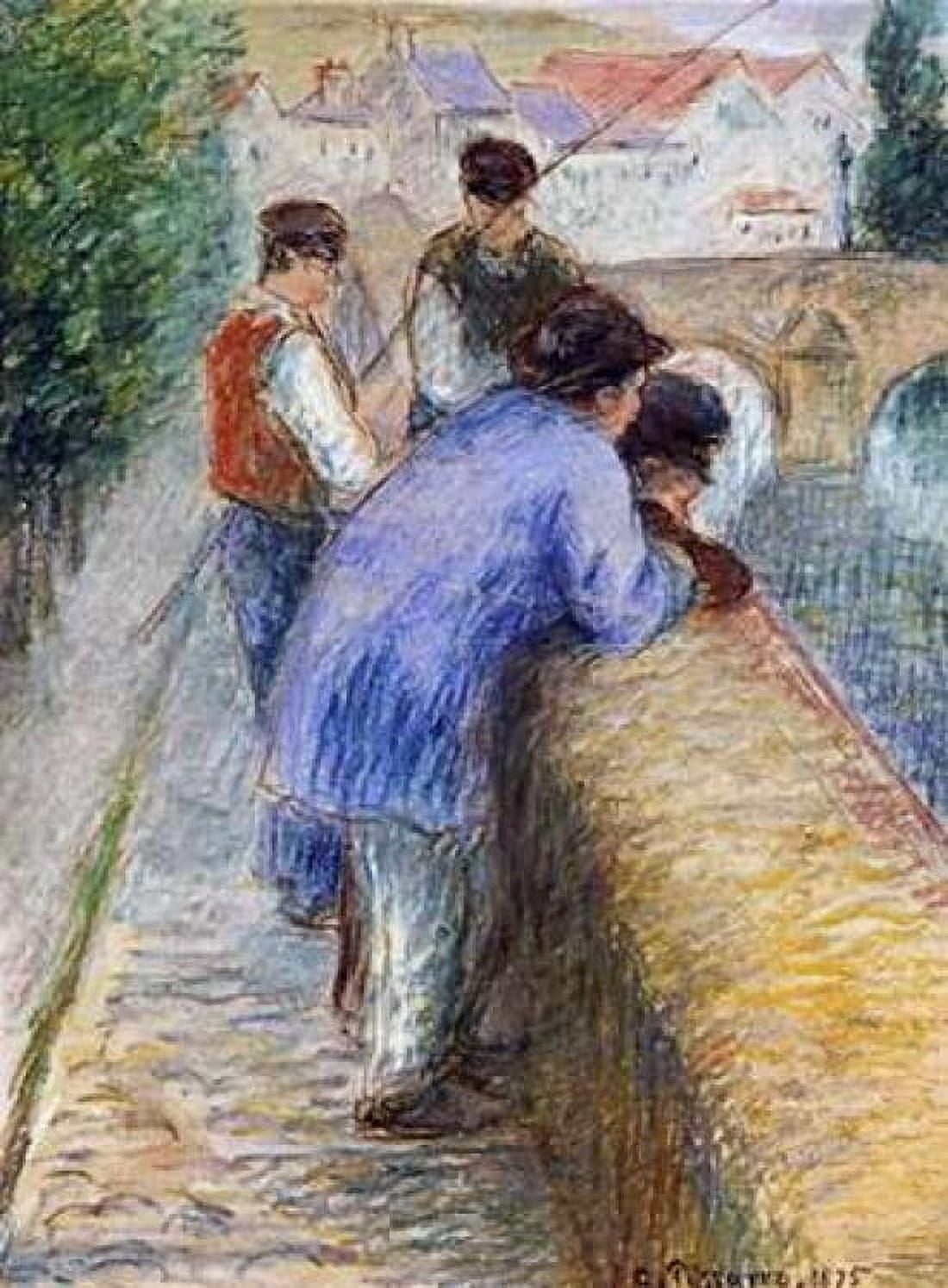 Fishermen Canvas Art - Camille Pissarro (18 x 24)