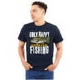 thumbnail image 1 of Fishermen Only Happy When I'm Fishing Men's Graphic T Shirt Tees Brisco Brands S, 1 of 4