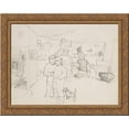 thumbnail image 1 of Fishermen and Boats 24x20 Gold Ornate Wood Framed Canvas Art by Christopher Wood, 1 of 2