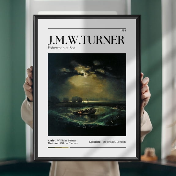 Fishermen at Sea - J.M.W. Turner Art Print, Famous Painting, Romantic Seascape, Poster Only