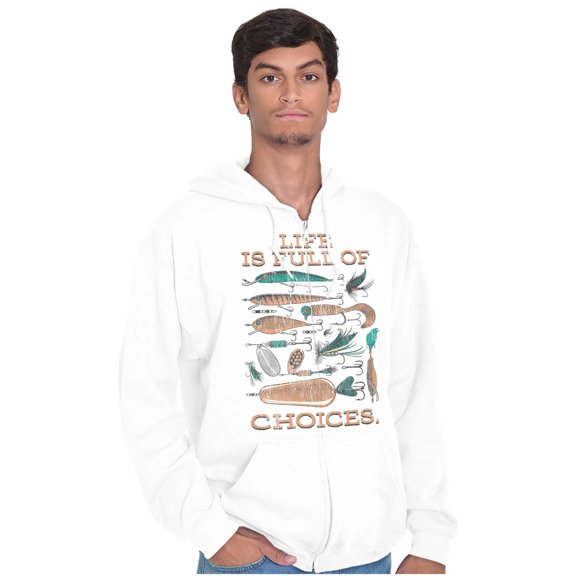 Fishermen's Life Humor Funny Fishing Zip Up Hoodie Men's Women's Brisco Brands X