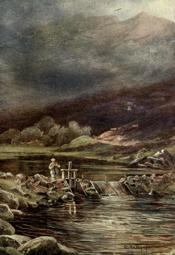 Fishermens Weather 1906 Changing the fly Canvas Art - Charles Whymper (18 x 24)