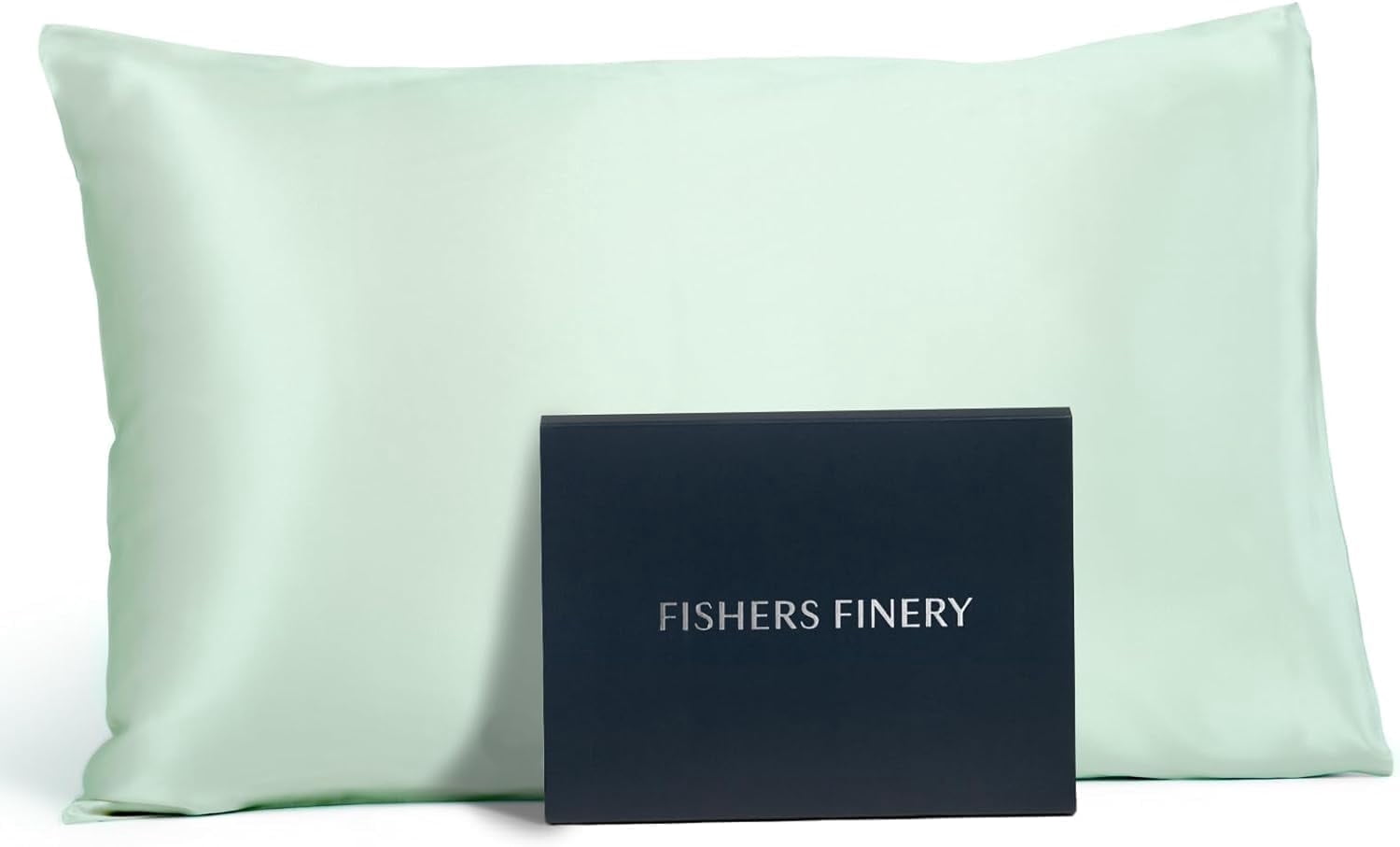 Fishers Finery 19mm 100% Pure Mulberry Silk Pillowcase, Light Green, Queen
