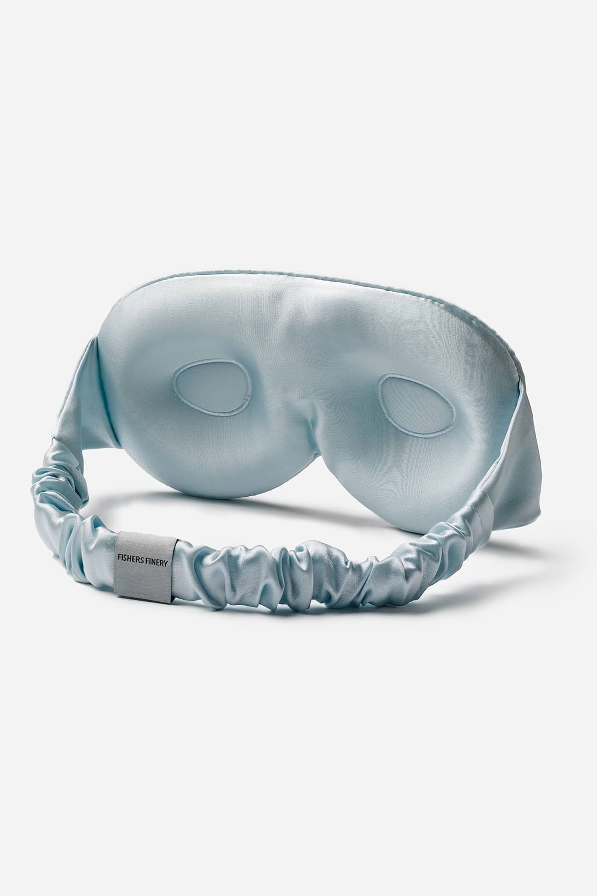 Fishers Finery 25 Momme 100% Organic Mulberry Silk 3D Sleep Eye Mask - Zero Eye Pressure Blackout Blindfold (Misty Blue)