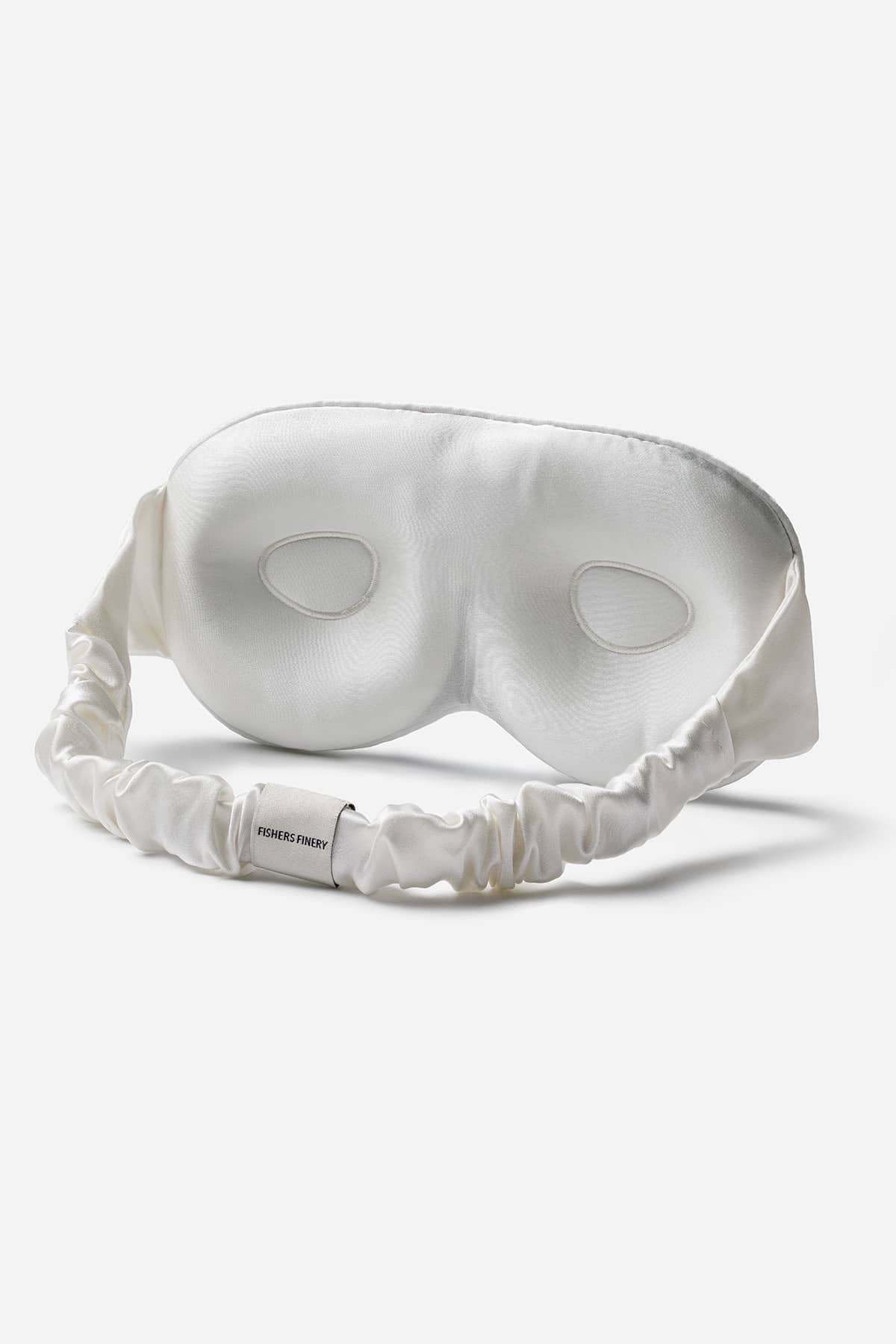 Fishers Finery 25 Momme 100% Organic Mulberry Silk Hypoallergenic Contour Eye Mask - Skin Friendly (Natural White - Undyed)