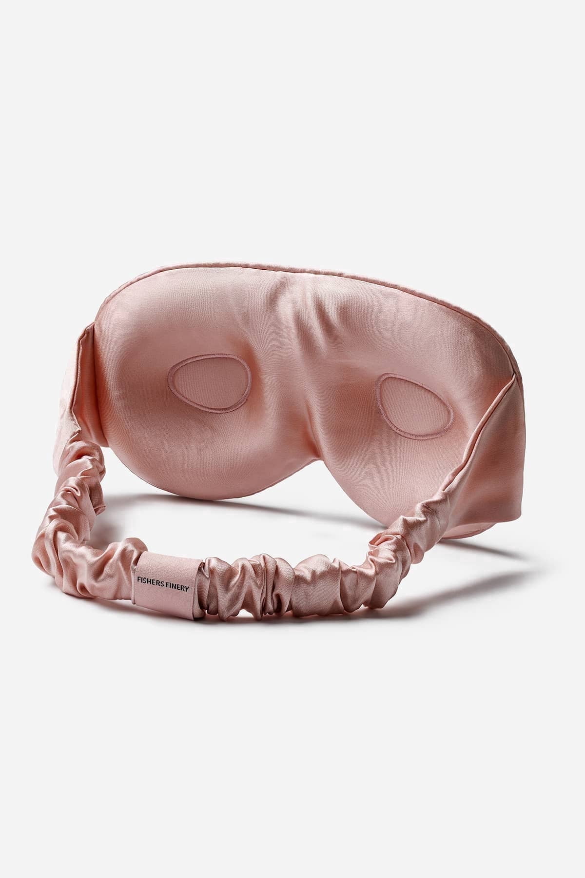 Fishers Finery 25 Momme 100% Organic Mulberry Silk Adjustable 3D Contour, Blocks Light Sleep Eye Mask for Sleep Support, English Rose Pink