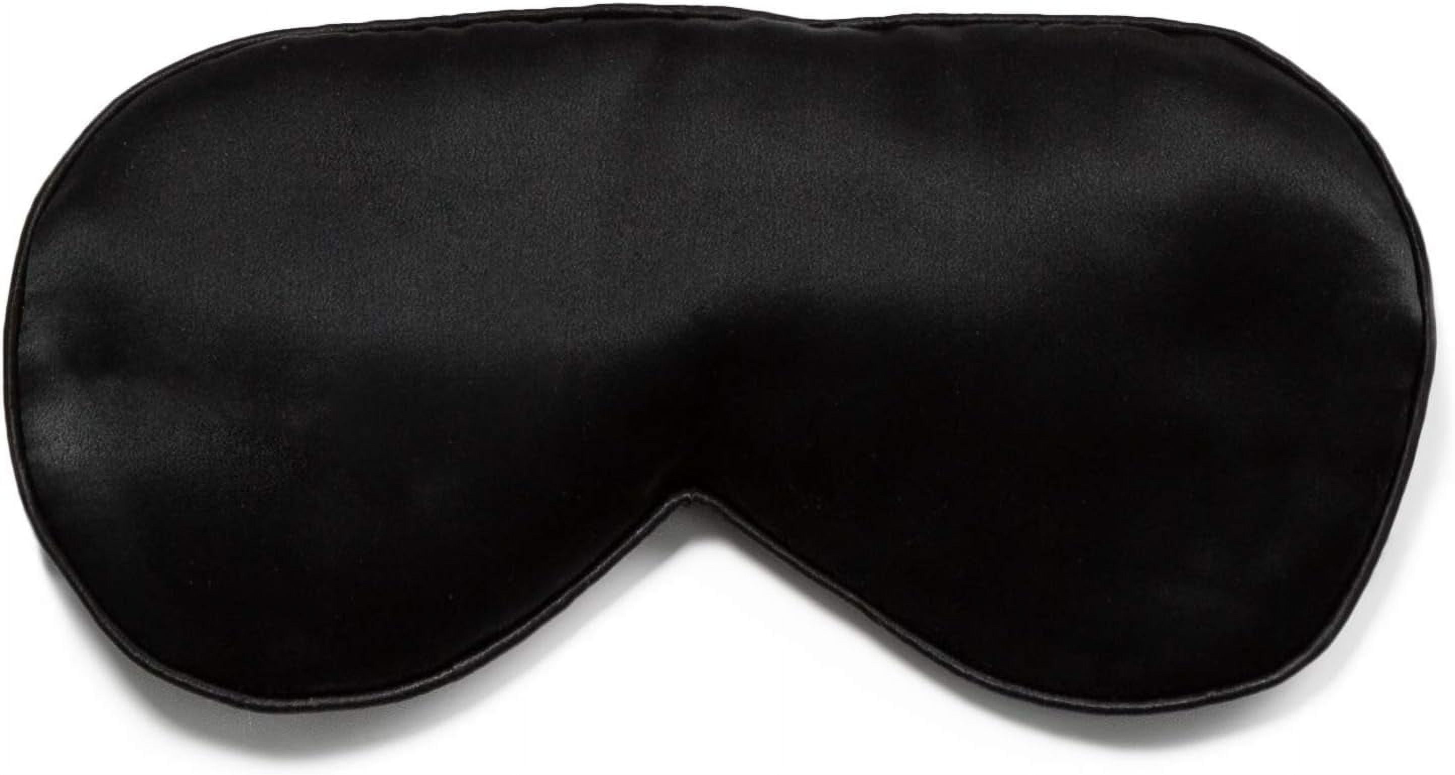 Fishers Finery 25 Momme Mulberry Silk Sleep Mask | Prevents Wrinkles | Travel Mask (Black)
