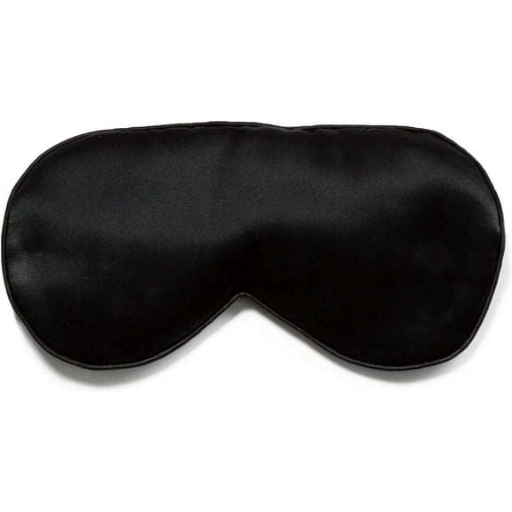 Fishers Finery 25 Momme Mulberry Silk Sleep Mask | Prevents Wrinkles | Travel Mask (Black)