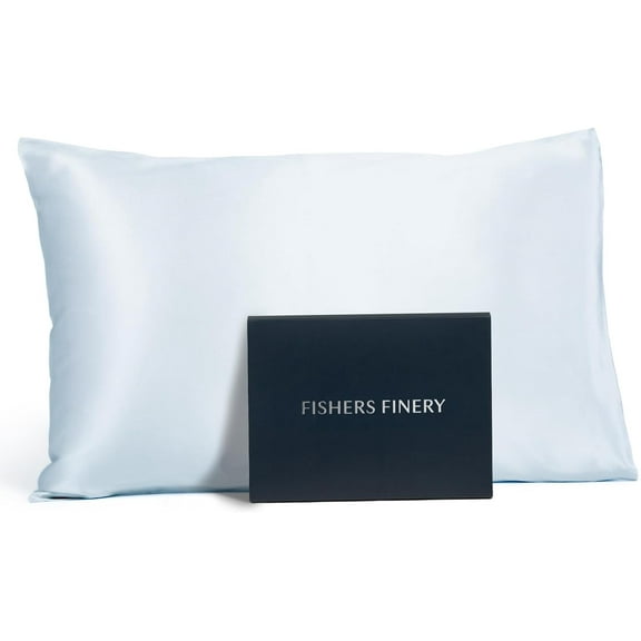 Fishers Finery 25mm 100% Pure Mulberry Silk Pillowcase, (Blue, King)